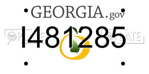 I481285 Georgia License Plate