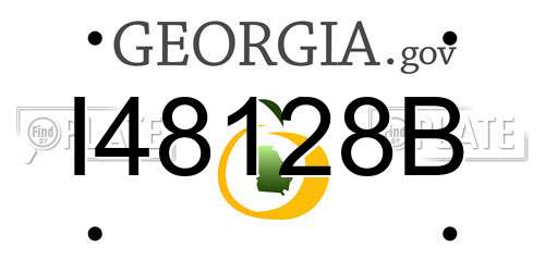 I48128B Georgia License Plate