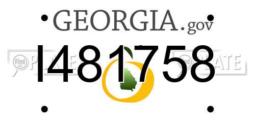 I481758 Georgia License Plate