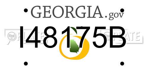 I48175B Georgia License Plate