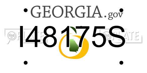 I48175S Georgia License Plate
