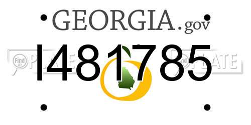 I481785 Georgia License Plate