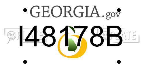 I48178B Georgia License Plate