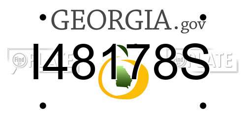 I48178S Georgia License Plate