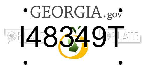 I48349T Georgia License Plate