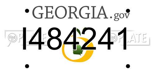 I484241 Georgia License Plate