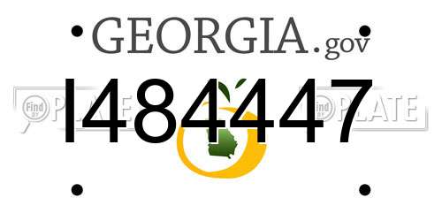 I484447 Georgia License Plate