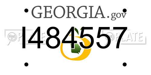 I484557 Georgia License Plate
