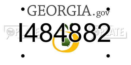 I484882 Georgia License Plate