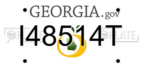 I48514T Georgia License Plate