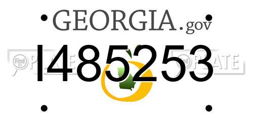 I485253 Georgia License Plate