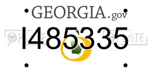 I485335 Georgia License Plate