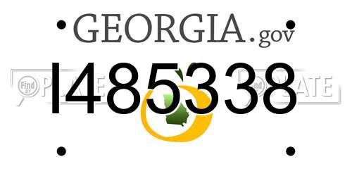 I485338 Georgia License Plate