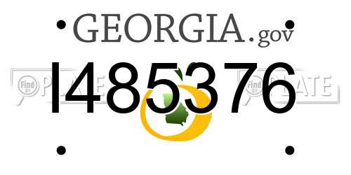 I485376 Georgia License Plate