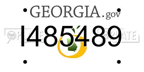 I485489 Georgia License Plate