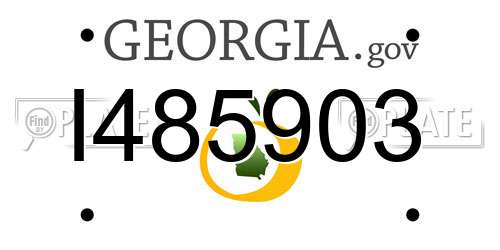 I485903 Georgia License Plate