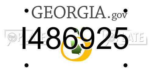 I486925 Georgia License Plate