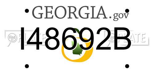 I48692B Georgia License Plate