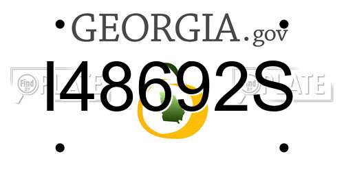 I48692S Georgia License Plate