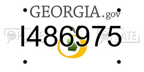 I486975 Georgia License Plate