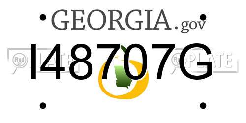 I48707G Georgia License Plate