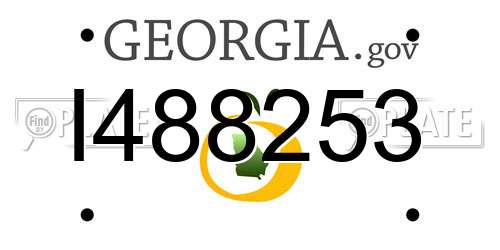 I488253 Georgia License Plate