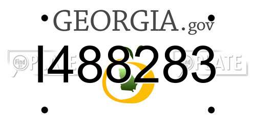 I488283 Georgia License Plate