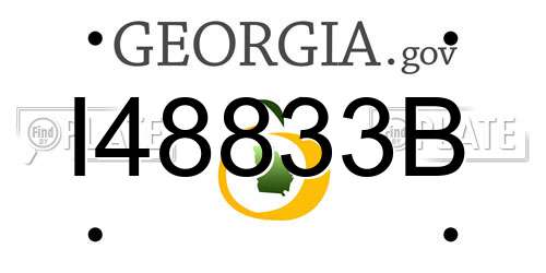I48833B Georgia License Plate