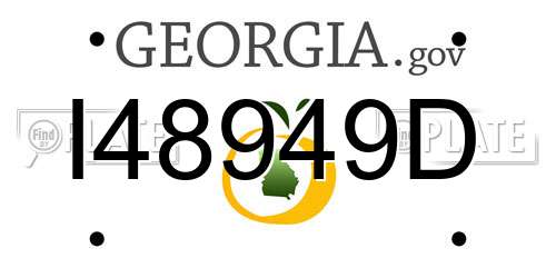 I48949D Georgia License Plate