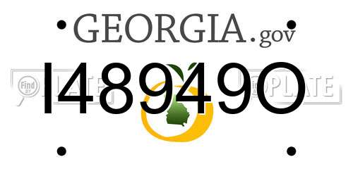 I48949O Georgia License Plate