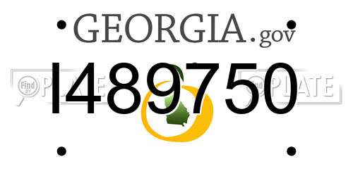 I489750 Georgia License Plate