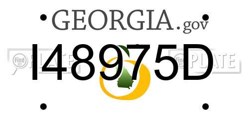 I48975D Georgia License Plate