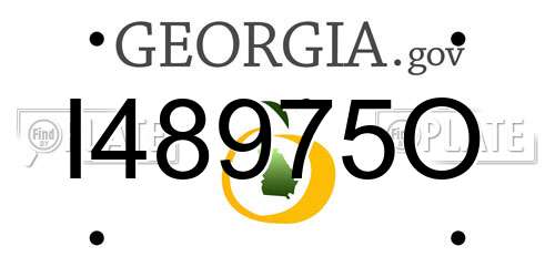 I48975O Georgia License Plate