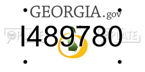 I489780 Georgia License Plate