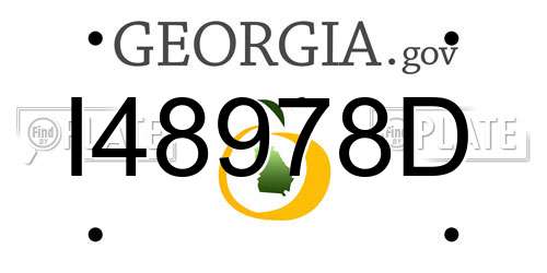 I48978D Georgia License Plate