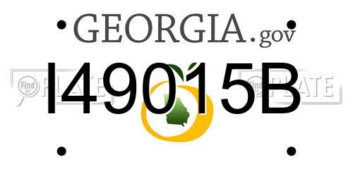 I49015B Georgia License Plate