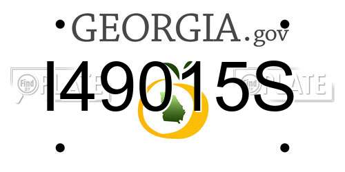 I49015S Georgia License Plate