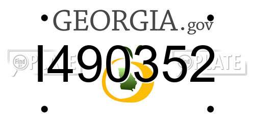 I490352 Georgia License Plate