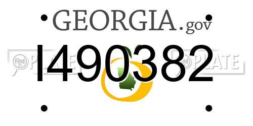 I490382 Georgia License Plate