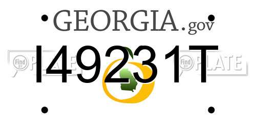I49231T Georgia License Plate