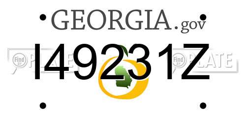 I49231Z Georgia License Plate