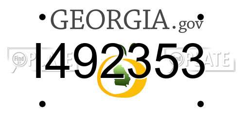 I492353 Georgia License Plate