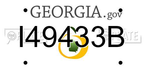 I49433B Georgia License Plate