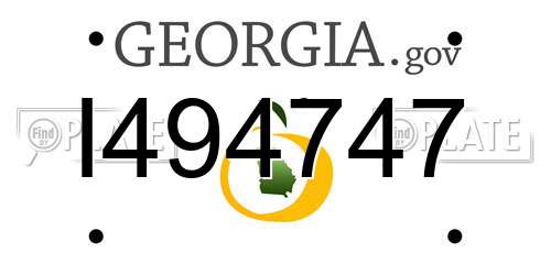 I494747 Georgia License Plate