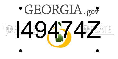 I49474Z Georgia License Plate