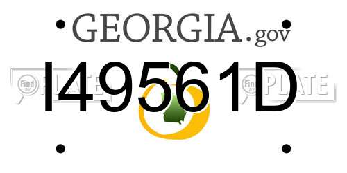 I49561D Georgia License Plate