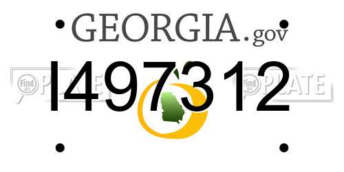 I497312 Georgia License Plate