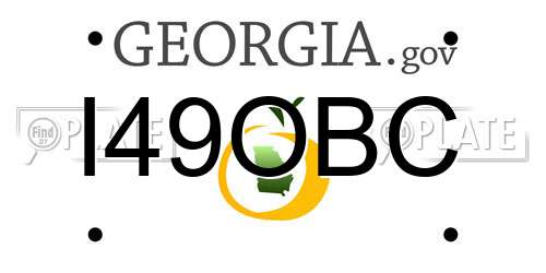I49OBC Georgia License Plate