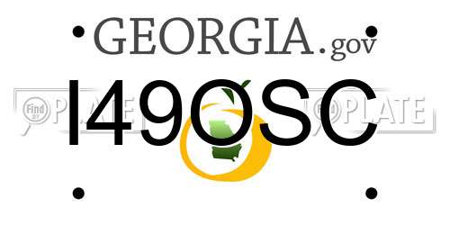 I49OSC Georgia License Plate