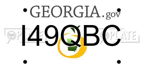 I49QBC Georgia License Plate